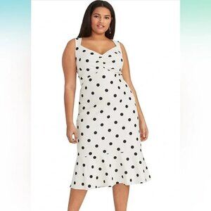 RACHEL Rachel Roy Britta Ruched Polka Dot Sundress 22W NWT